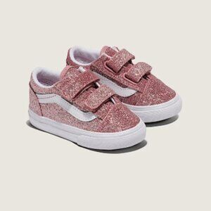 New Toddler Vans Old Skool V Checkerboard Black White Strap Sneakers Size 10T